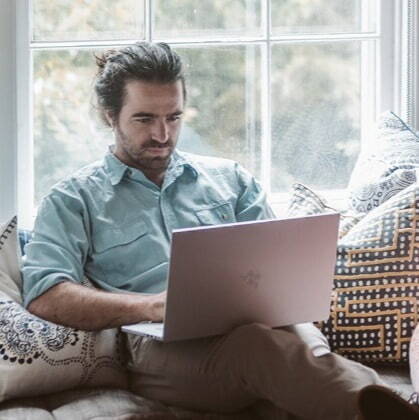 Man working on laptop