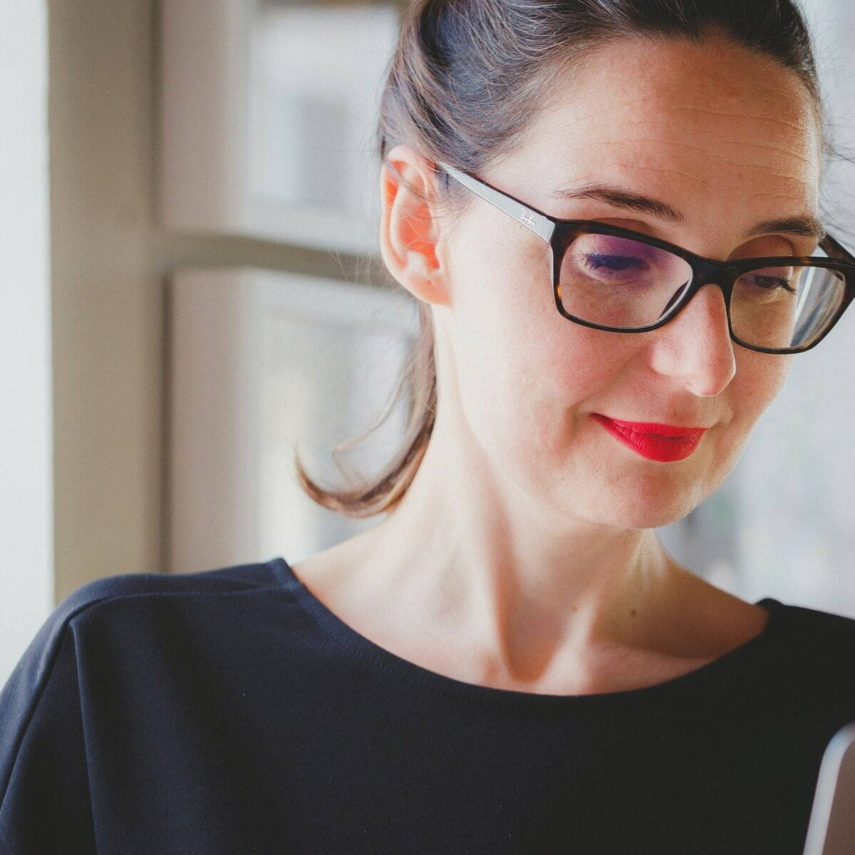 Female with glasses